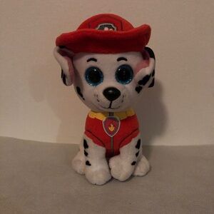 Ty Beanie Boo Marshall Plush Animal Dalmatian Paw Patrol Sparkle Eyes